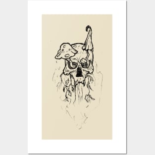 Mushroom Skull Posters and Art